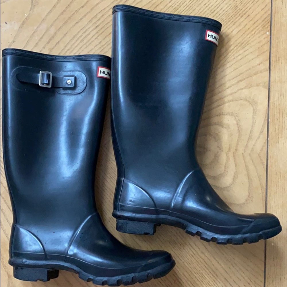 Hunter Black Boots size 8